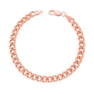 Bracciale Catena Grumetta Oro Rosa Argento 925 cm 19